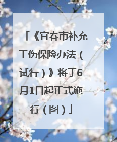 《宜春市补充工伤保险办法（试行）》将于6月1日起正式施行（图）