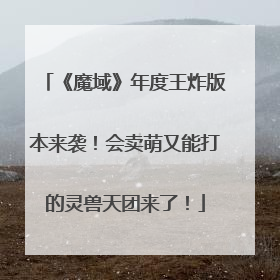 《魔域》年度王炸版本来袭！会卖萌又能打的灵兽天团来了！