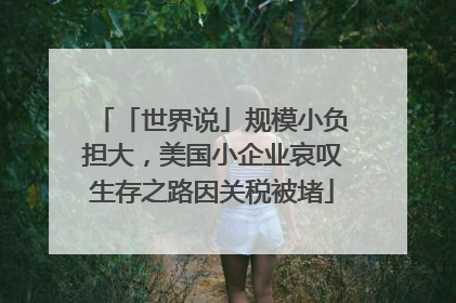 「世界说」规模小负担大，美国小企业哀叹生存之路因关税被堵