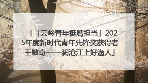 「云岭青年挺膺担当」2025年度新时代青年先锋奖获得者王敏奇——澜沧江上好渔人
