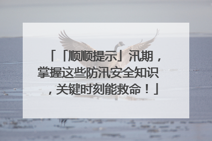「顺顺提示」汛期，掌握这些防汛安全知识，关键时刻能救命！