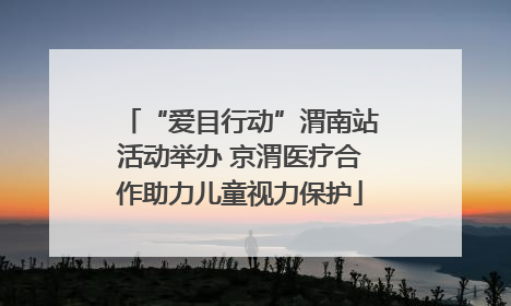 “爱目行动”渭南站活动举办 京渭医疗合作助力儿童视力保护