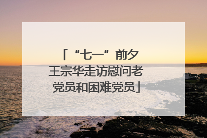 “七一”前夕 王宗华走访慰问老党员和困难党员