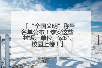 “全国文明”称号名单公布！泰安这些村镇、单位、家庭、校园上榜！