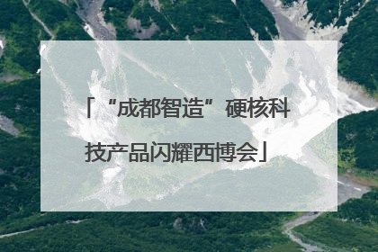 “成都智造”硬核科技产品闪耀西博会
