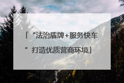 “法治盾牌+服务快车”打造优质营商环境