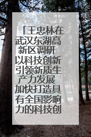 王忠林在武汉东湖高新区调研 以科技创新引领新质生产力发展 加快打造具有全国影响力的科技创新高地