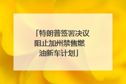 特朗普签署决议 阻止加州禁售燃油新车计划