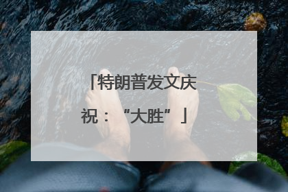 特朗普发文庆祝：“大胜”
