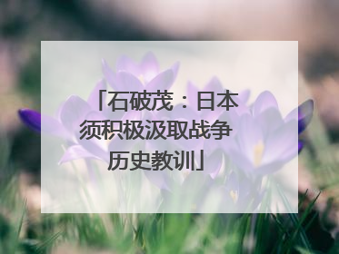 石破茂：日本须积极汲取战争历史教训