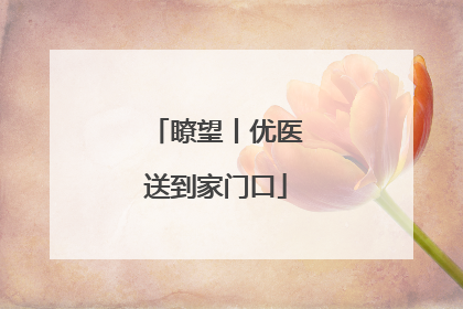 瞭望丨优医送到家门口