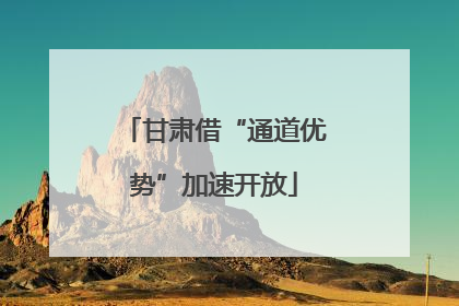 甘肃借“通道优势”加速开放