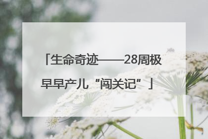 生命奇迹——28周极早早产儿“闯关记”