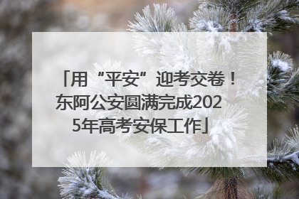 用“平安”迎考交卷！东阿公安圆满完成2025年高考安保工作