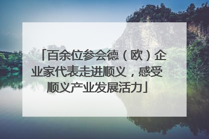 百余位参会德（欧）企业家代表走进顺义，感受顺义产业发展活力