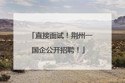 直接面试！荆州一国企公开招聘！
