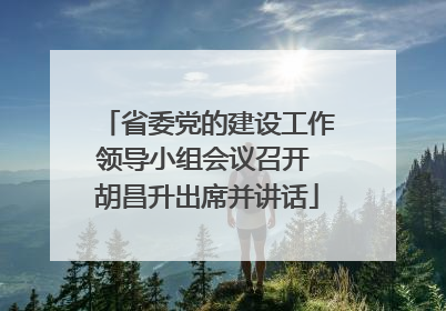省委党的建设工作领导小组会议召开 胡昌升出席并讲话