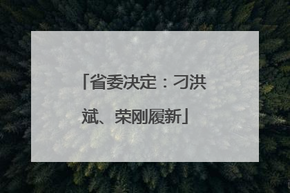 省委决定：刁洪斌、荣刚履新