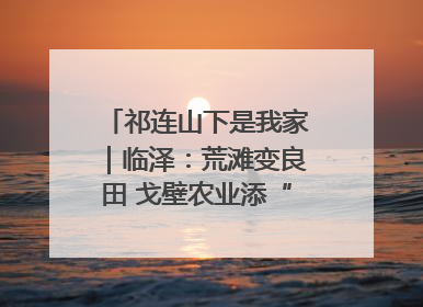 祁连山下是我家｜临泽：荒滩变良田 戈壁农业添“绿”生“金”
