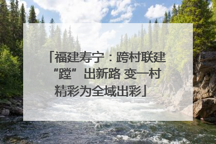 福建寿宁：跨村联建“蹚”出新路 变一村精彩为全域出彩