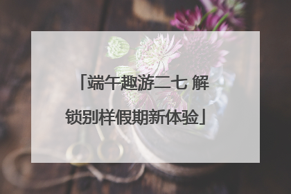 端午趣游二七 解锁别样假期新体验