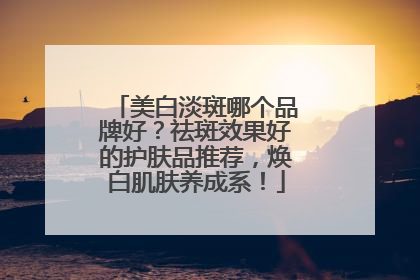 美白淡斑哪个品牌好？祛斑效果好的护肤品推荐，焕白肌肤养成系！