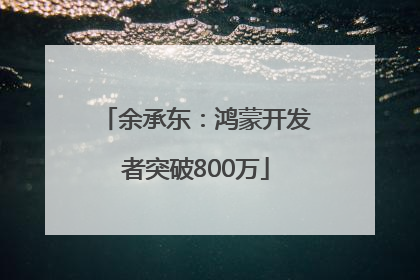 余承东：鸿蒙开发者突破800万