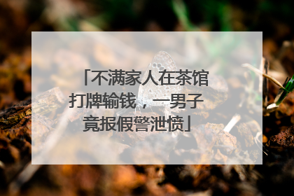 不满家人在茶馆打牌输钱，一男子竟报假警泄愤