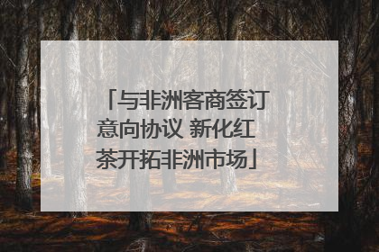 与非洲客商签订意向协议 新化红茶开拓非洲市场
