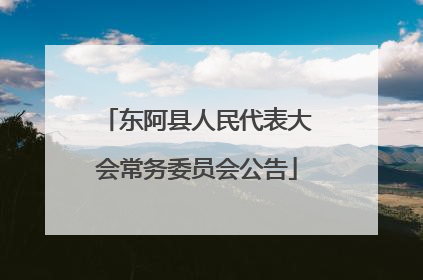 东阿县人民代表大会常务委员会公告