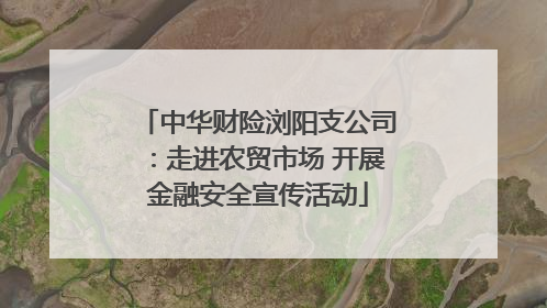 中华财险浏阳支公司：走进农贸市场 开展金融安全宣传活动