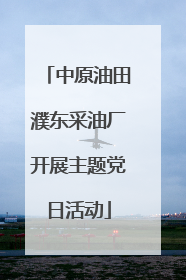 中原油田濮东采油厂开展主题党日活动