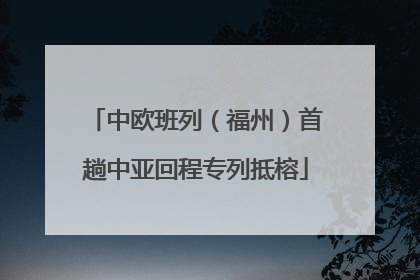 中欧班列（福州）首趟中亚回程专列抵榕