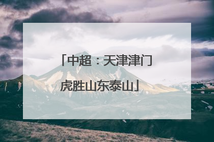 中超：天津津门虎胜山东泰山