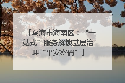 乌海市海南区：“一站式”服务解锁基层治理“平安密码”