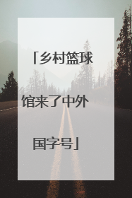 乡村篮球馆来了中外国字号