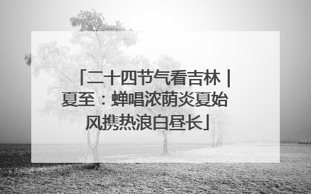 二十四节气看吉林｜夏至：蝉唱浓荫炎夏始 风携热浪白昼长