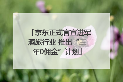 京东正式官宣进军酒旅行业 推出“三年0佣金”计划