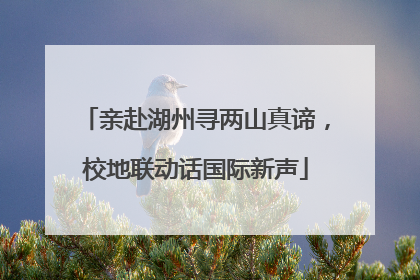 亲赴湖州寻两山真谛，校地联动话国际新声