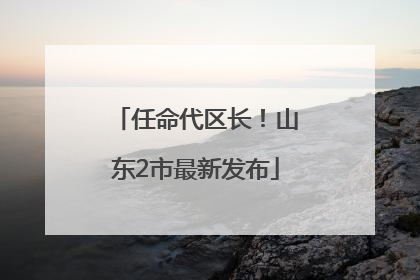 任命代区长！山东2市最新发布