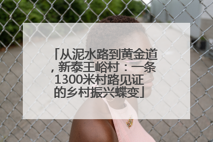 从泥水路到黄金道，新泰王峪村：一条1300米村路见证的乡村振兴蝶变