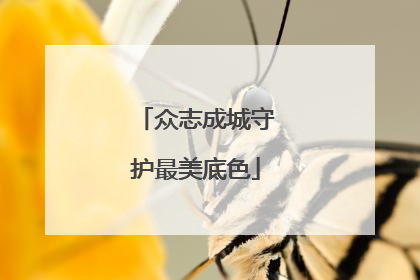 众志成城守护最美底色
