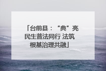 台前县：“典”亮民生普法同行 法筑根基治理共融