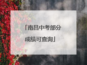 南昌中考部分成绩可查询