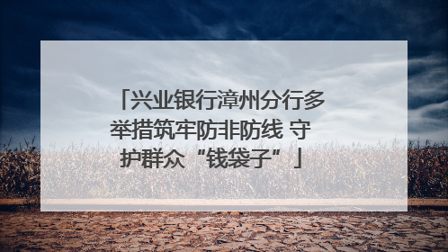 兴业银行漳州分行多举措筑牢防非防线 守护群众“钱袋子”
