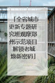 全省城市更新专题研究班观摩郑州示范项目 解锁老城焕新密码