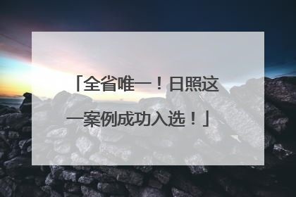 全省唯一！日照这一案例成功入选！