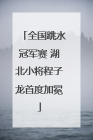 全国跳水冠军赛 湖北小将程子龙首度加冕