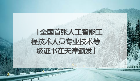全国首张人工智能工程技术人员专业技术等级证书在天津颁发