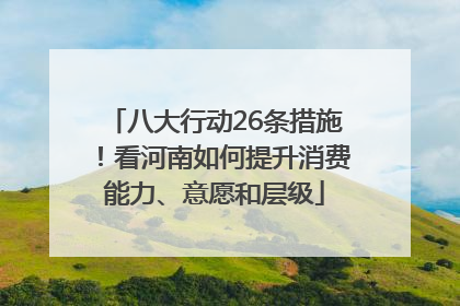 八大行动26条措施！看河南如何提升消费能力、意愿和层级